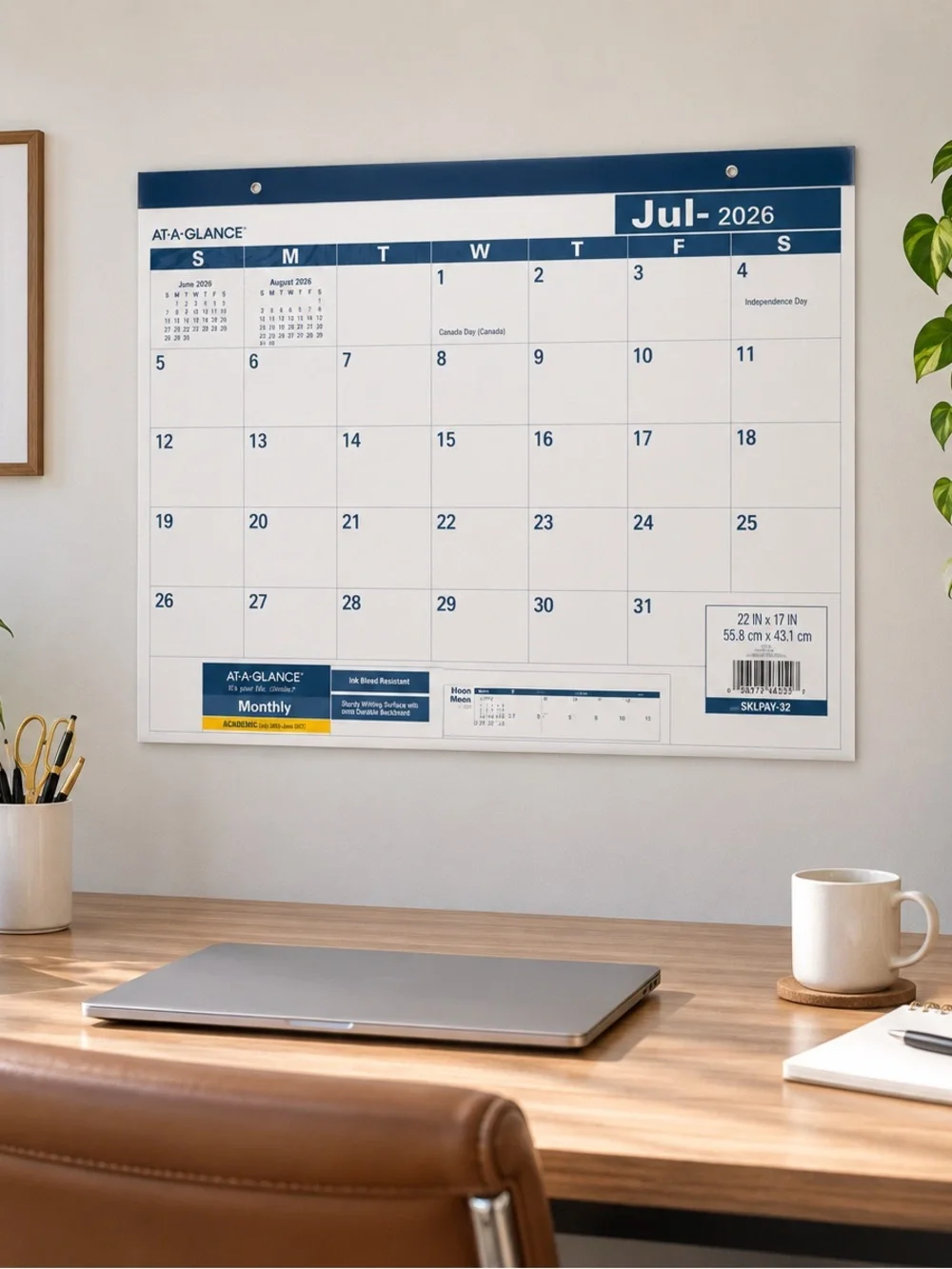 AT-A-GLANCE 2026 Monthly Desk Pad Calendar 22 x 17 New